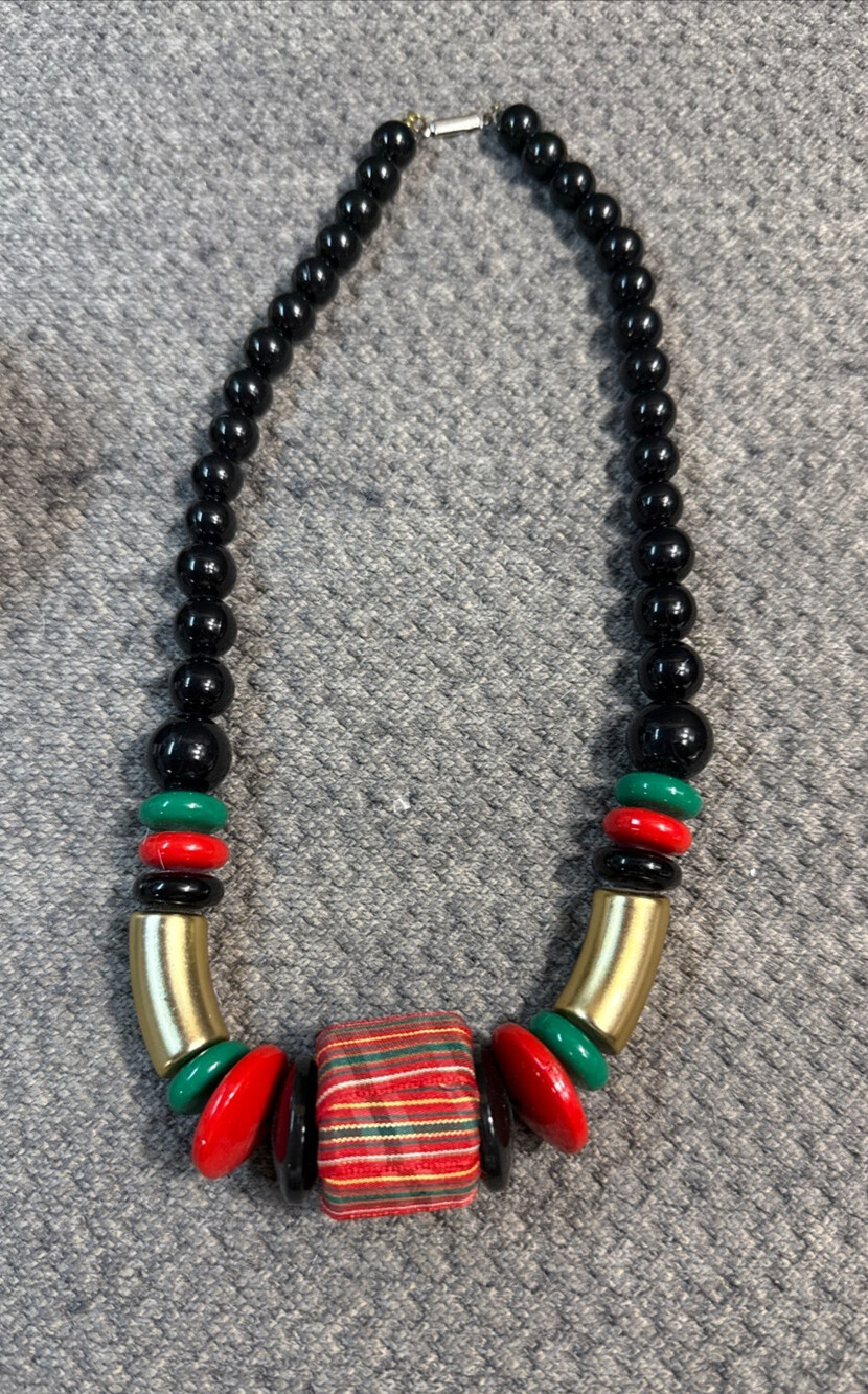 Christmas Chunky Bead Necklace Holiday Statement Jewelry